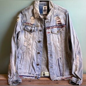 NWT Women’s Industrial Indigo Rhinestone Denim Stretch Jacket Medium